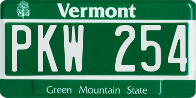 VT license plate PKW254