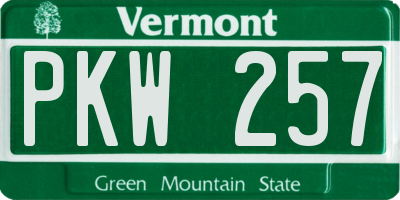 VT license plate PKW257