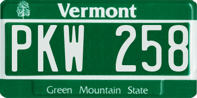 VT license plate PKW258
