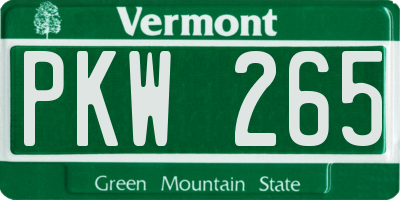 VT license plate PKW265
