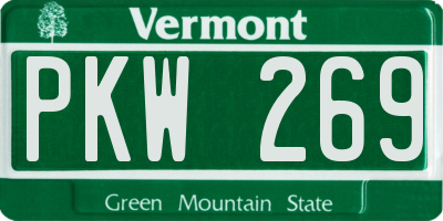 VT license plate PKW269