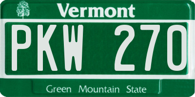 VT license plate PKW270