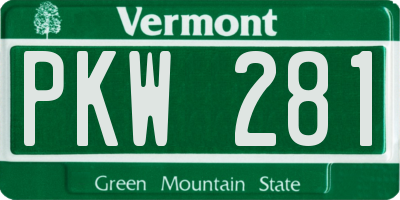 VT license plate PKW281