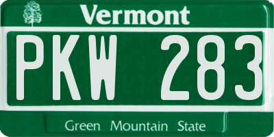 VT license plate PKW283