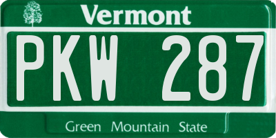VT license plate PKW287