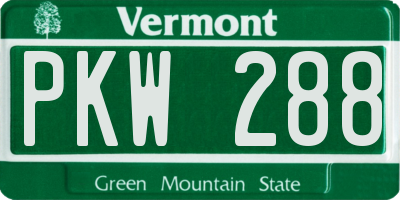 VT license plate PKW288