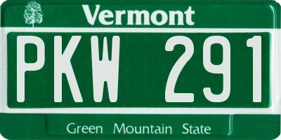 VT license plate PKW291