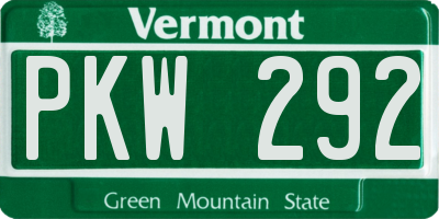 VT license plate PKW292