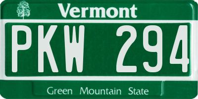 VT license plate PKW294