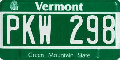 VT license plate PKW298