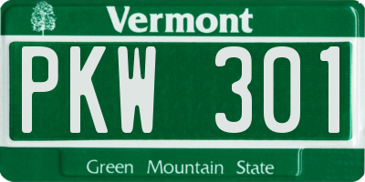 VT license plate PKW301