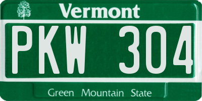 VT license plate PKW304