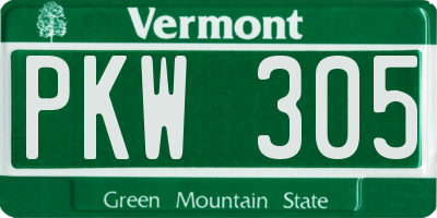 VT license plate PKW305