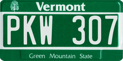 VT license plate PKW307