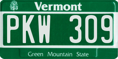 VT license plate PKW309