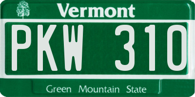VT license plate PKW310