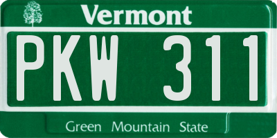 VT license plate PKW311