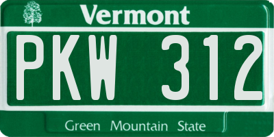 VT license plate PKW312