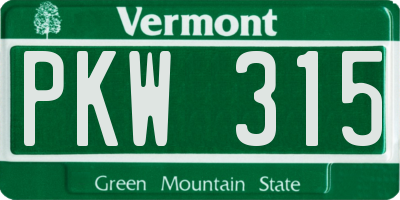 VT license plate PKW315