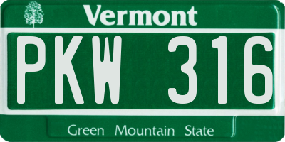 VT license plate PKW316