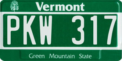 VT license plate PKW317