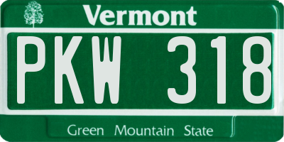 VT license plate PKW318