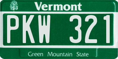 VT license plate PKW321