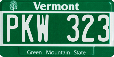 VT license plate PKW323