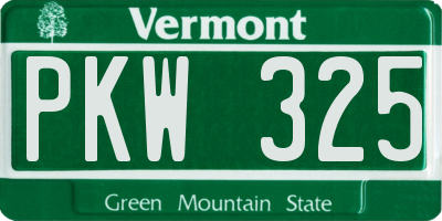 VT license plate PKW325