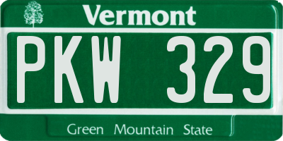 VT license plate PKW329