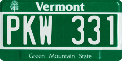 VT license plate PKW331