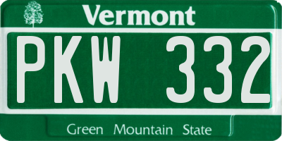VT license plate PKW332