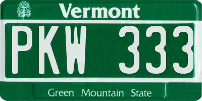 VT license plate PKW333