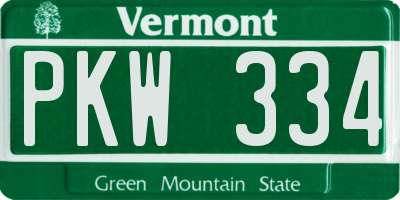 VT license plate PKW334