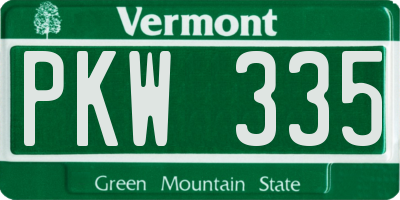 VT license plate PKW335