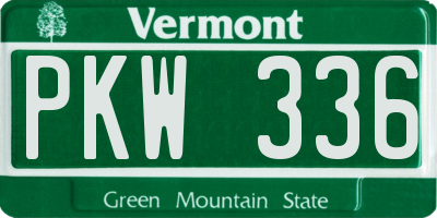 VT license plate PKW336