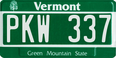 VT license plate PKW337