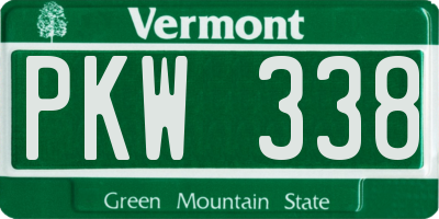 VT license plate PKW338
