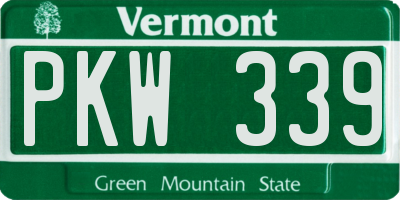VT license plate PKW339
