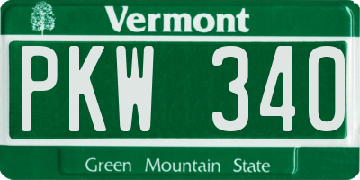 VT license plate PKW340