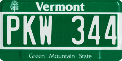 VT license plate PKW344