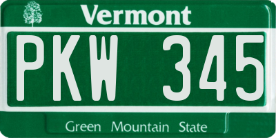 VT license plate PKW345