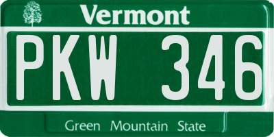 VT license plate PKW346