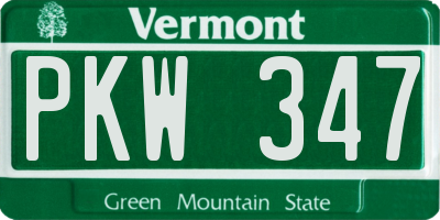 VT license plate PKW347