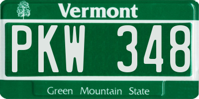 VT license plate PKW348