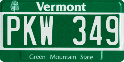 VT license plate PKW349