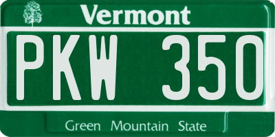 VT license plate PKW350
