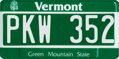 VT license plate PKW352