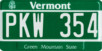 VT license plate PKW354