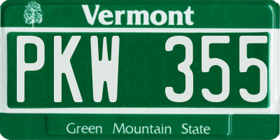 VT license plate PKW355